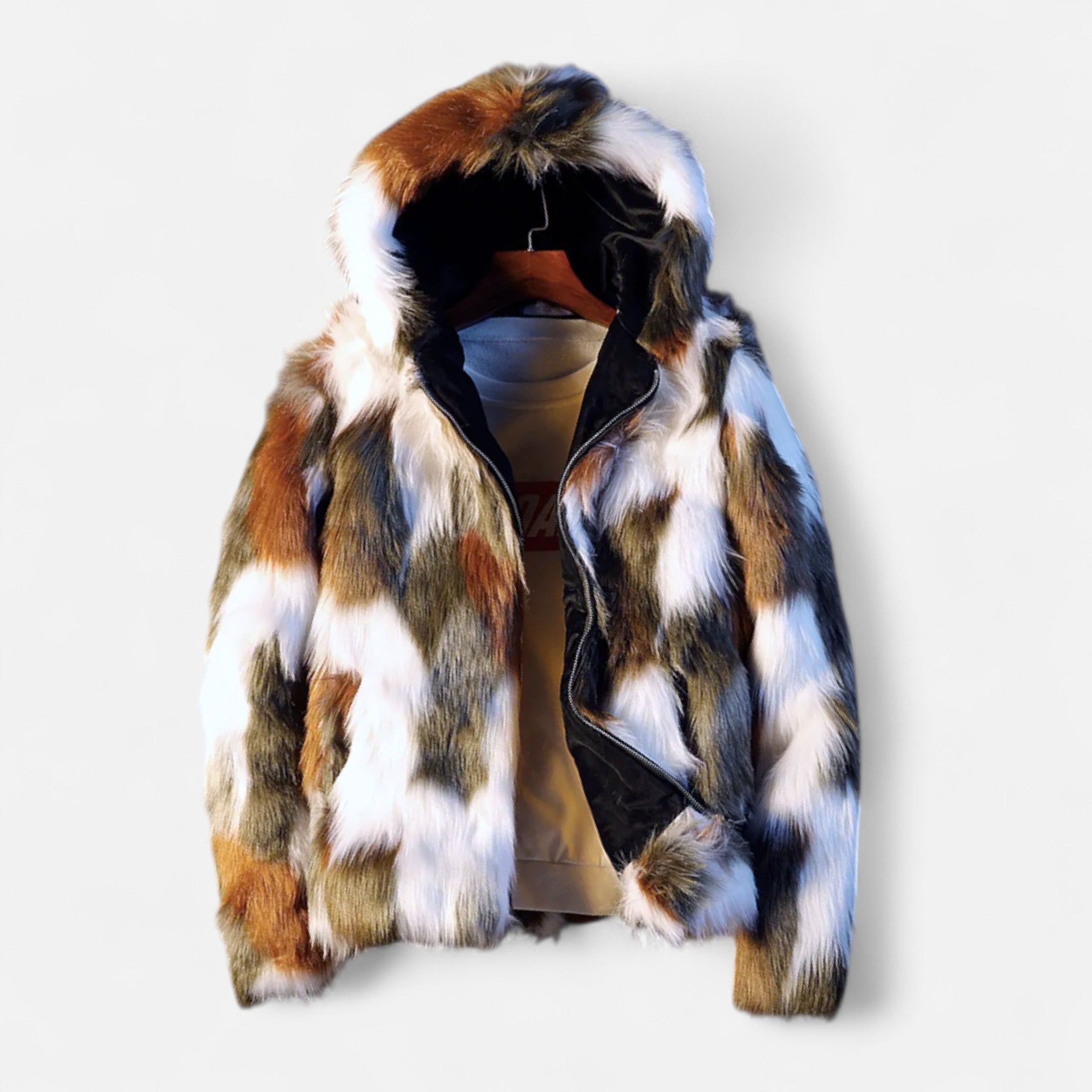 Nepbontjas - Bontjas met capuchon voor heren voor de winter-Boutique Moda
