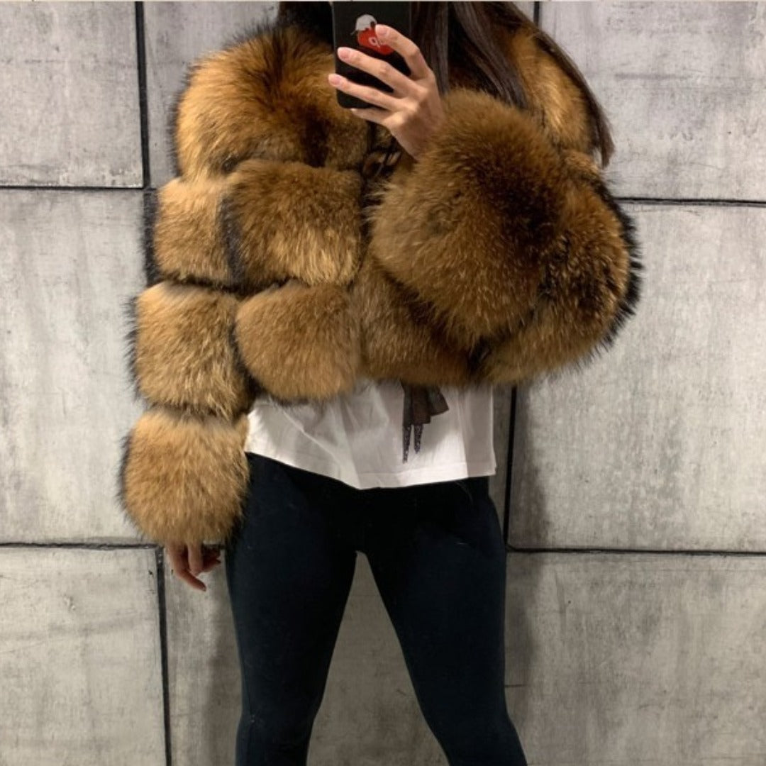 Nepbontjas | Kort | Pluizig | Bontjas | Winterjas voor dames-Boutique Moda