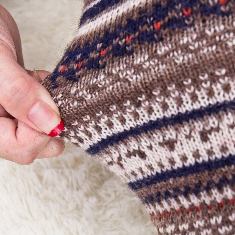 Nordic beenwarmers | beenwarmers van wol met Nordic print-Boutique Moda