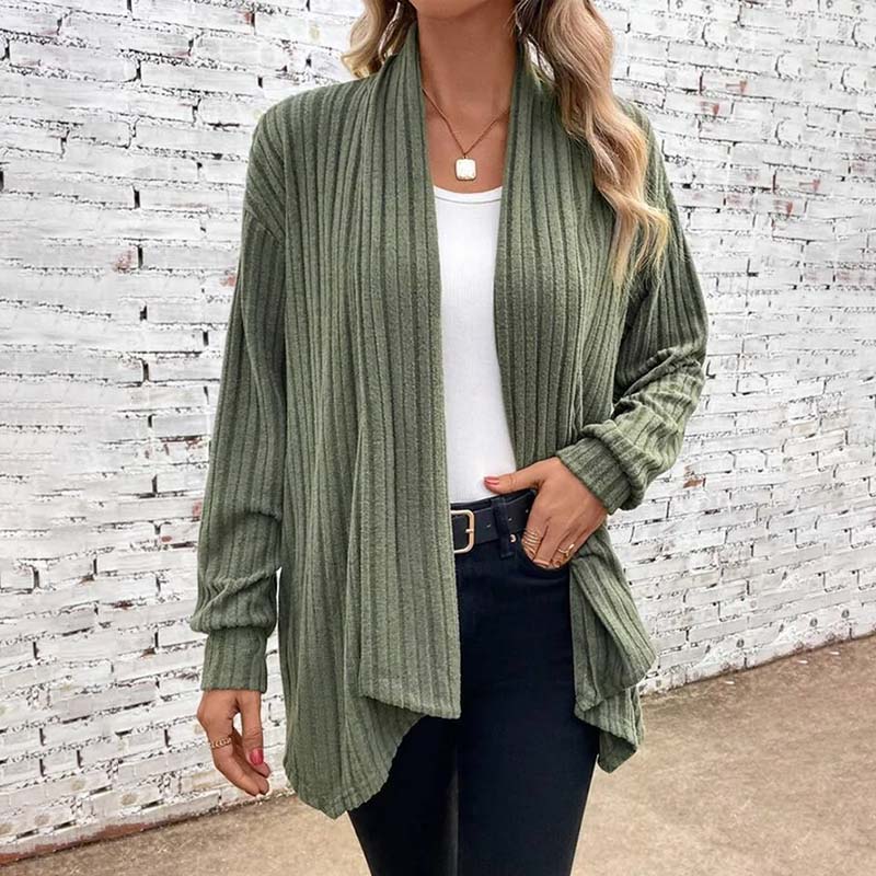 Open Vest - Damesvest met lange mouwen en losse pasvorm-Boutique Moda