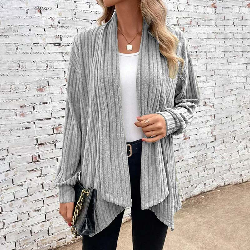 Open Vest - Damesvest met lange mouwen en losse pasvorm-Boutique Moda