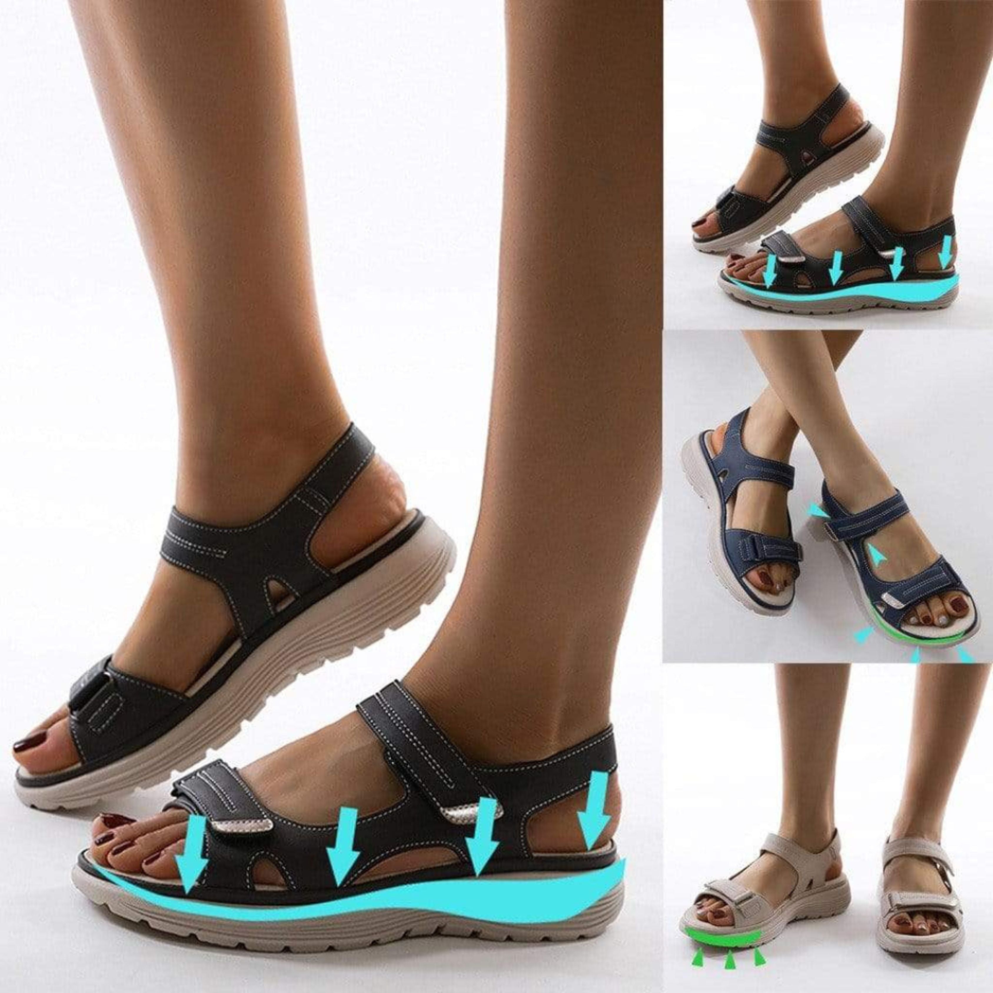 Orthopedische Sandalen | Sport | Ergonomisch | Klittenbandsandalen | Damessandalen-Boutique Moda