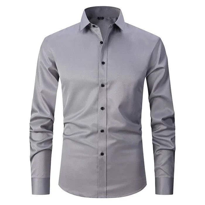 Overhemd met knopen - Slim fit - Lange mouwen - Oxford-overhemd - Herenoverhemd-Boutique Moda