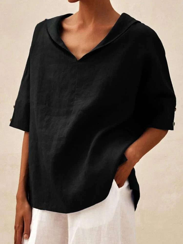 Oversized Blouse - Casual Women's Korte Mouwen Los Pasvorm Blouse-Boutique Moda