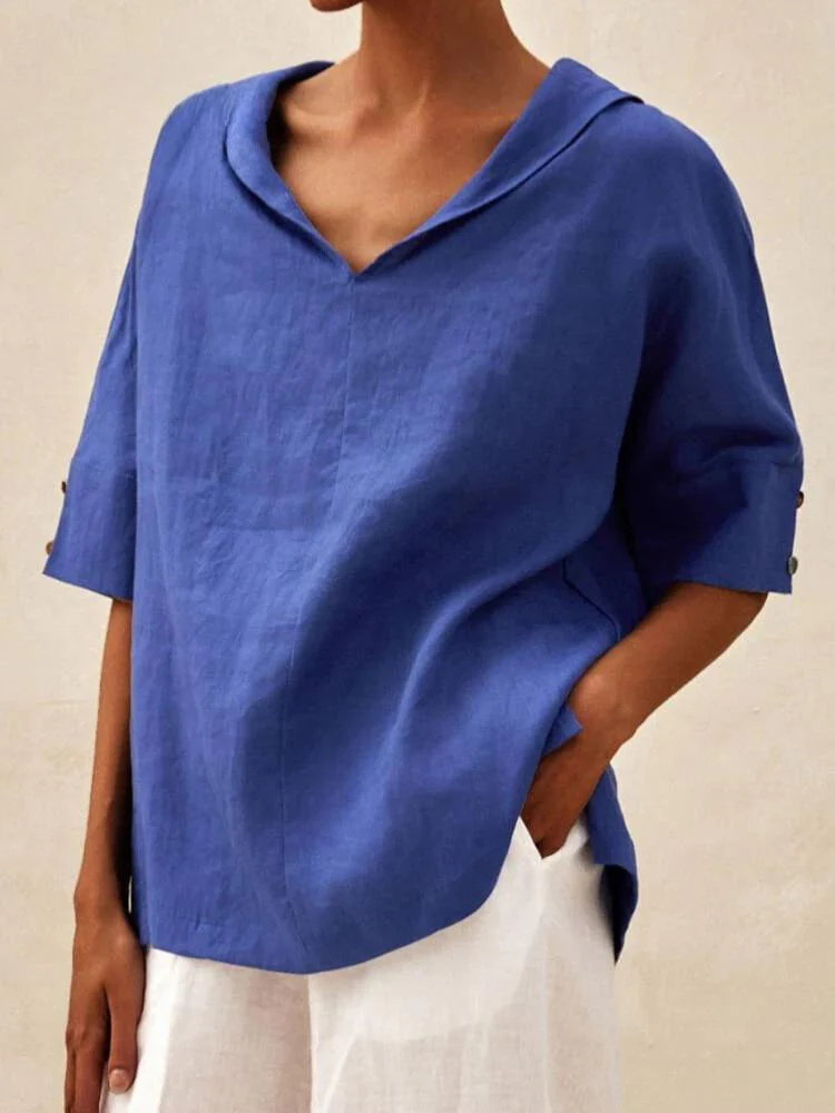 Oversized Blouse - Casual Women's Korte Mouwen Los Pasvorm Blouse-Boutique Moda