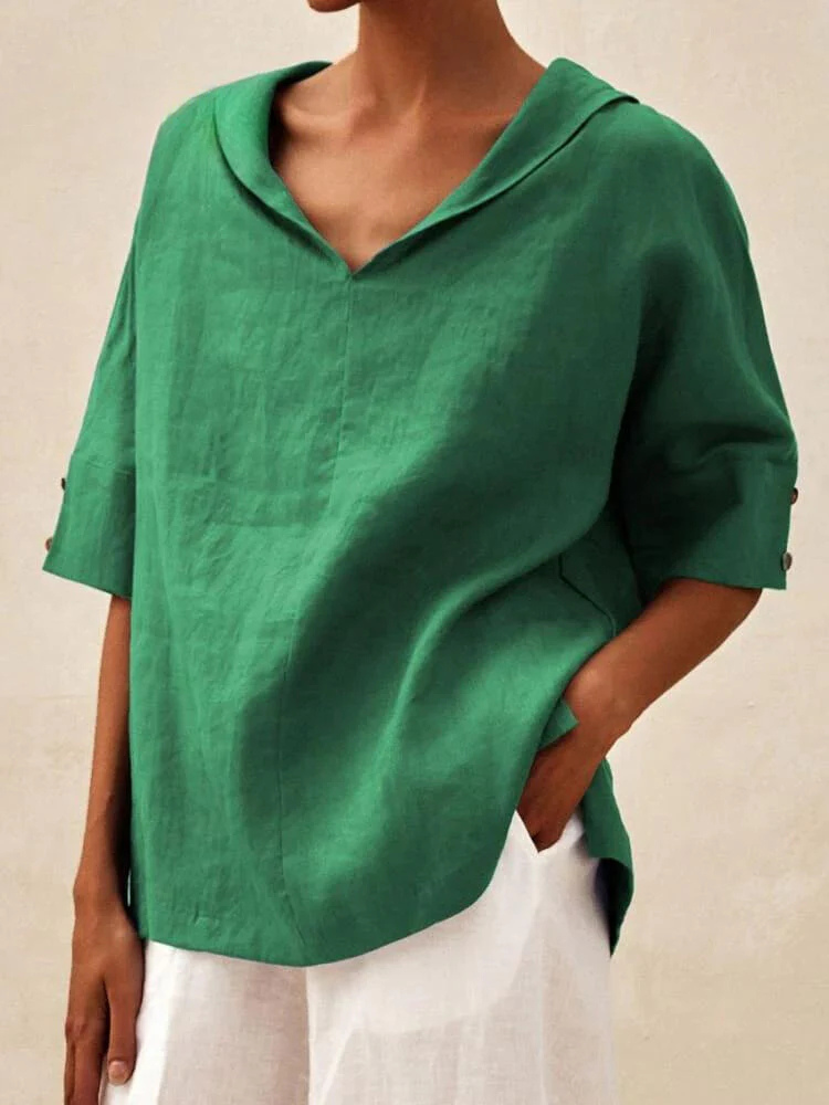 Oversized Blouse - Casual Women's Korte Mouwen Los Pasvorm Blouse-Boutique Moda