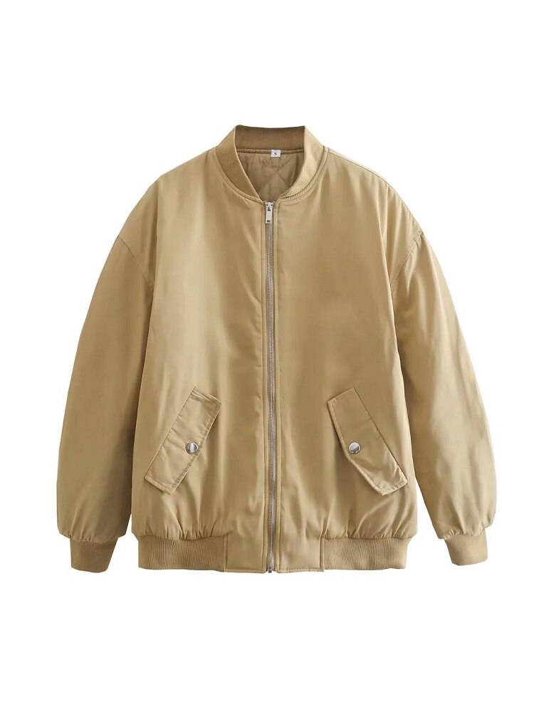 Oversized Jas | Vrouwen Loose Fit Gewatteerd Bomberjack-Boutique Moda