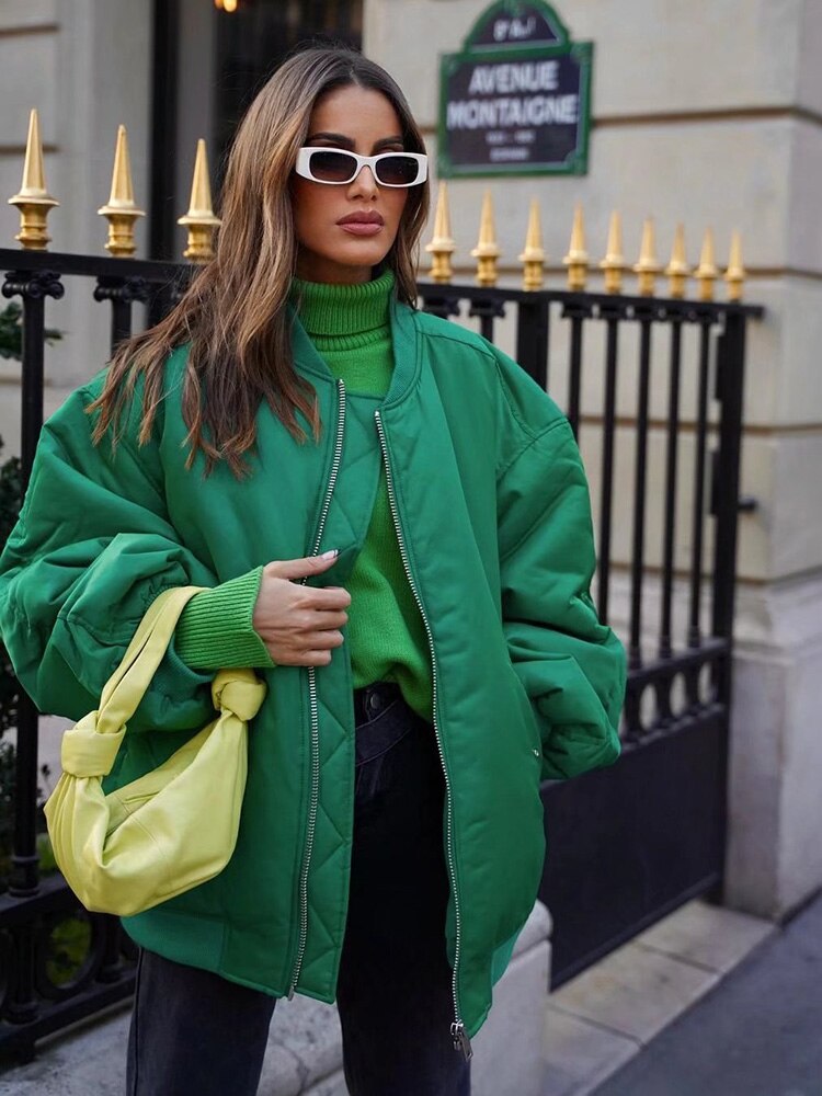 Oversized Jas | Vrouwen Loose Fit Gewatteerd Bomberjack-Boutique Moda