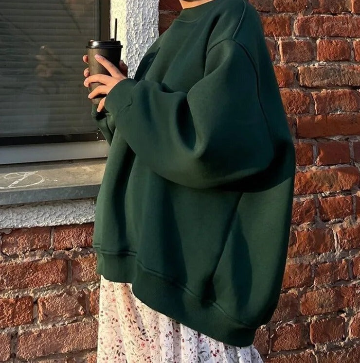 Oversized Sweatshirt - Effen Pullover Loose Fit voor dames-Boutique Moda