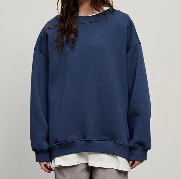Oversized Sweatshirt - Effen Pullover Loose Fit voor dames-Boutique Moda