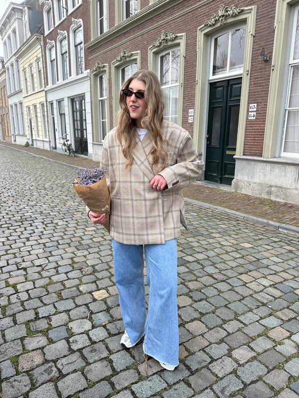 Oversized blazer dames – Loszittende boxy blazerjas met revers-Boutique Moda