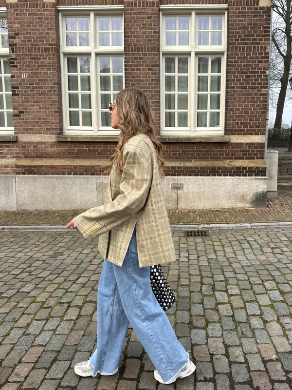 Oversized blazer dames – Loszittende boxy blazerjas met revers-Boutique Moda