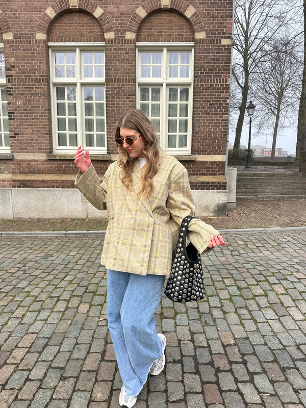 Oversized blazer dames – Loszittende boxy blazerjas met revers-Boutique Moda