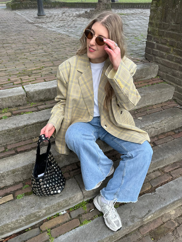 Oversized blazer dames – Loszittende boxy blazerjas met revers-Boutique Moda