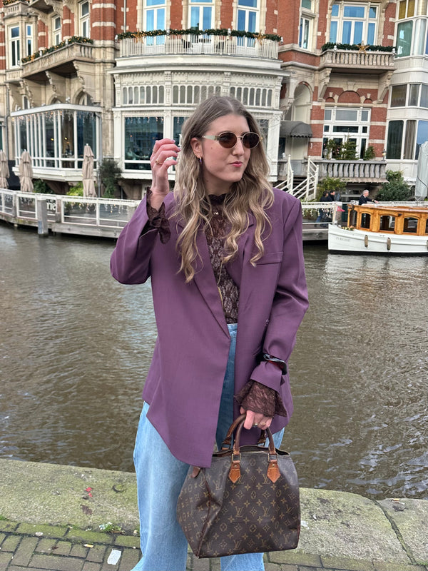 Oversized blazer dames – Loszittende boxy blazerjas met revers-Boutique Moda