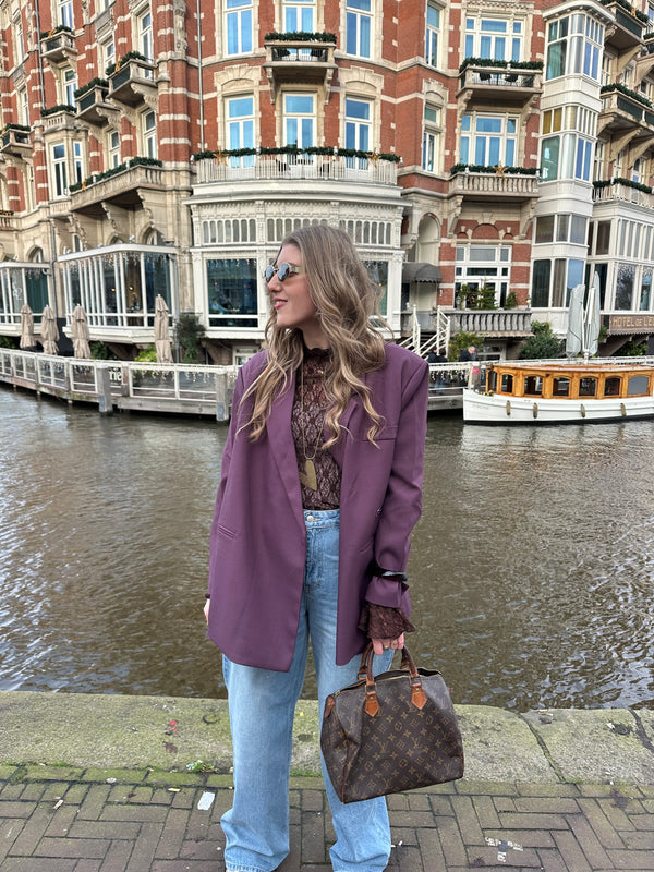 Oversized blazer dames – Loszittende boxy blazerjas met revers-Boutique Moda