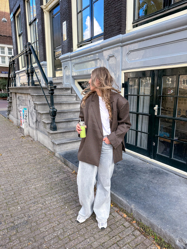 Oversized blazer dames – Loszittende boxy blazerjas met revers-Boutique Moda