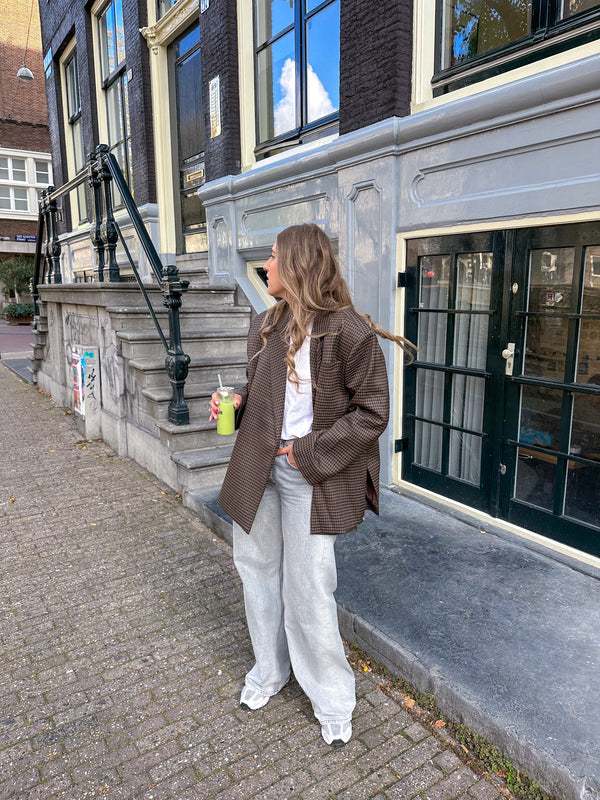 Oversized blazer dames – Loszittende boxy blazerjas met revers-Boutique Moda