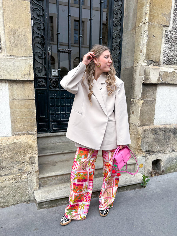 Oversized blazer dames – Loszittende boxy blazerjas met revers-Boutique Moda