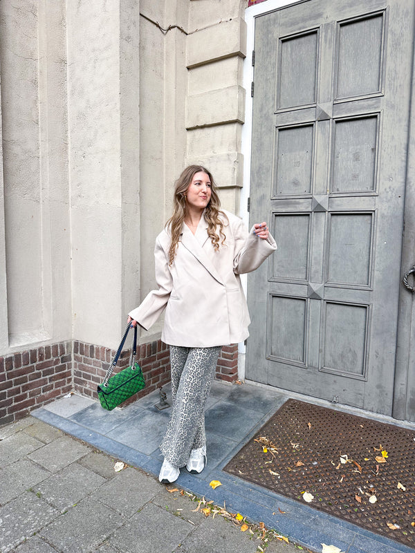 Oversized blazer dames – Loszittende boxy blazerjas met revers-Boutique Moda