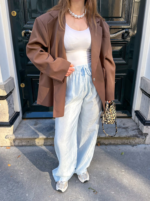 Oversized blazer dames – Loszittende boxy blazerjas met revers-Boutique Moda