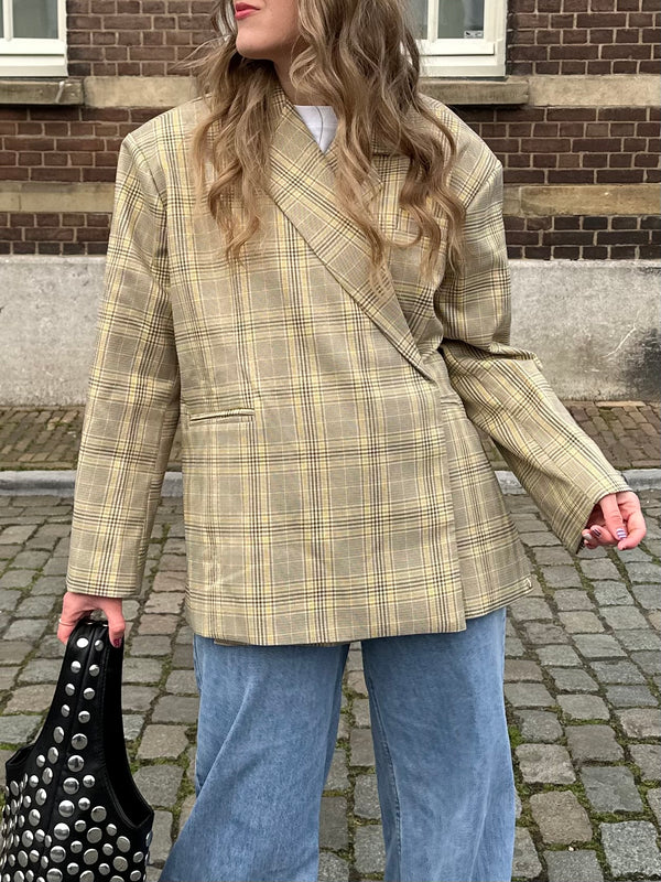 Oversized blazer dames – Loszittende boxy blazerjas met revers-Boutique Moda