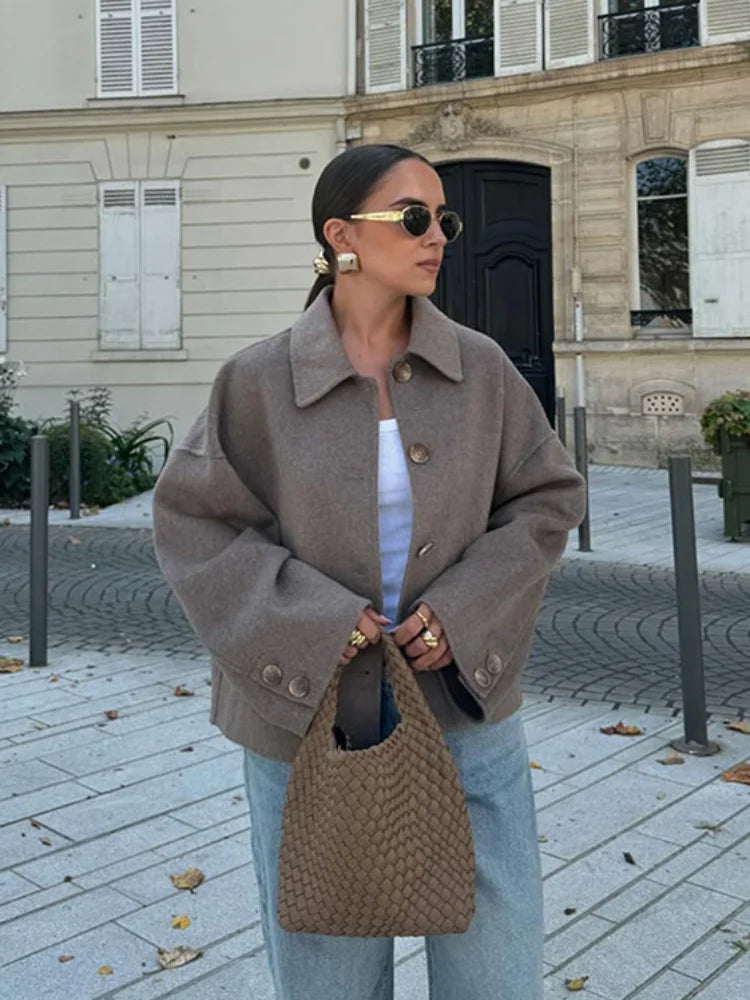 Oversized jas - Korte overgangsjas voor dames-Boutique Moda