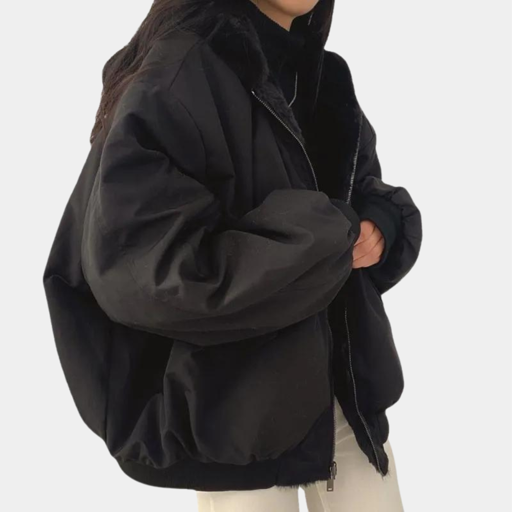 Oversized jas | Met fleece gevoerd | Ritssluiting | Winter bomberjack | Winterjas voor dames-Boutique Moda