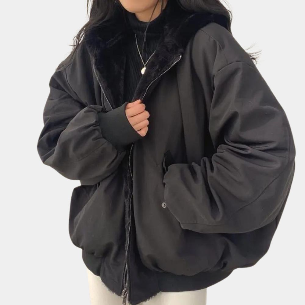Oversized jas | Met fleece gevoerd | Ritssluiting | Winter bomberjack | Winterjas voor dames-Boutique Moda