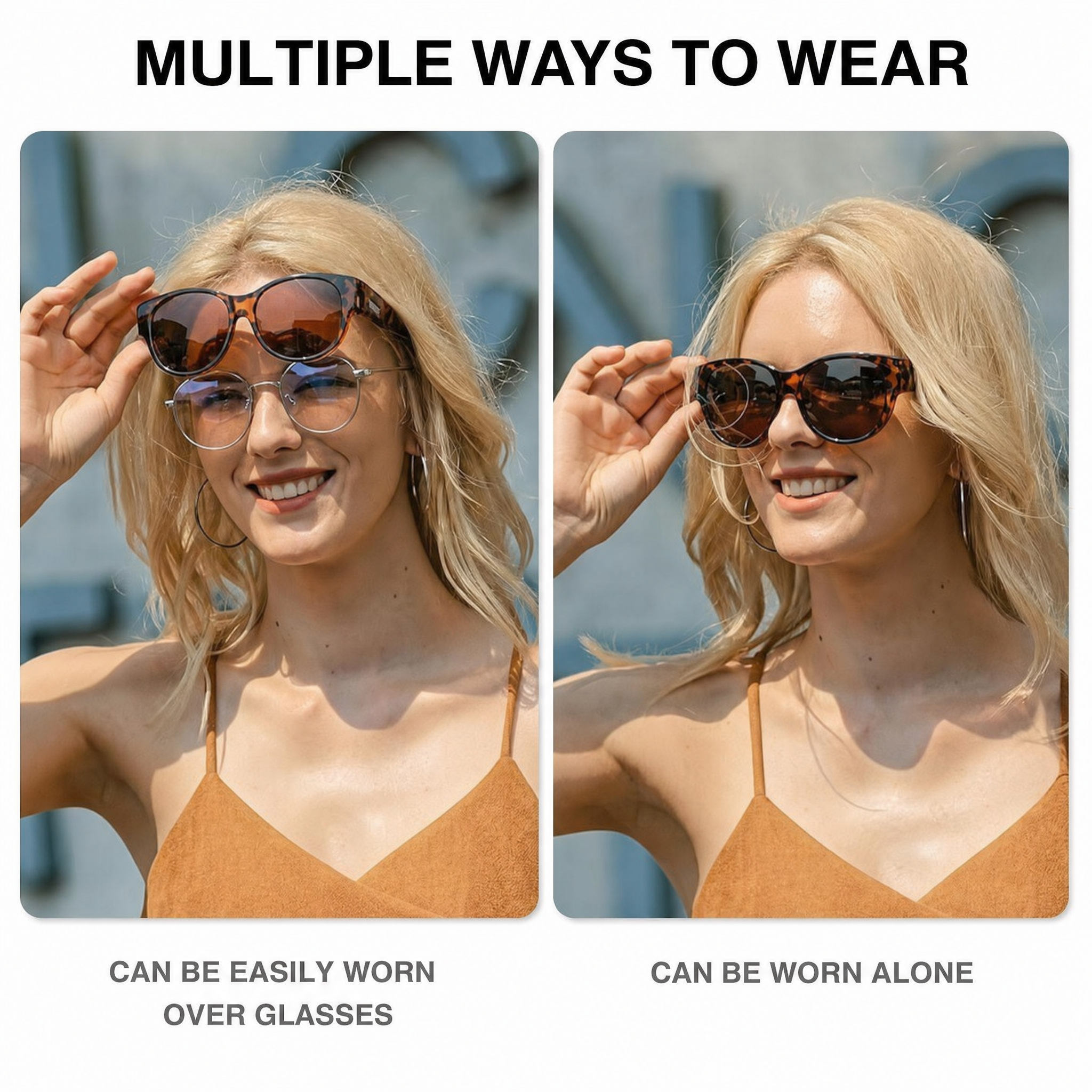 Overzetzonnebril Dames | Gepolariseerd UV400 | Over Eigen Bril | Cat-Eye-Boutique Moda