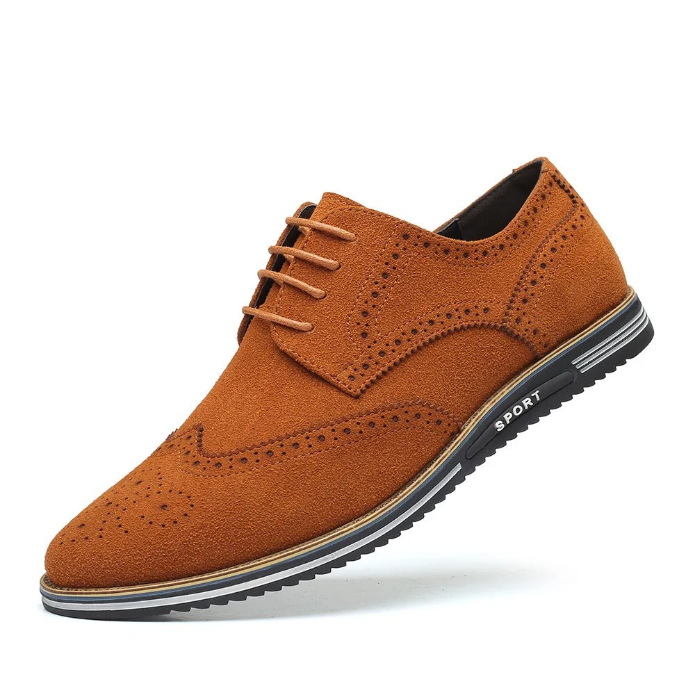 Nette schoenen heren – Derby veterschoenen in suèdelook-Boutique Moda