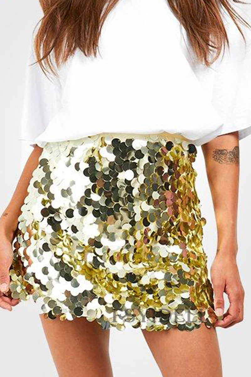 Paillettenrok - Fonkelende - Hoge Taille - Minirok - Feestrokje-Boutique Moda