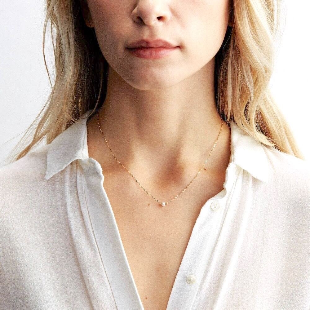 Parelketting | Goudkleurig | Dubbele Laag Fijne Schakel-Boutique Moda