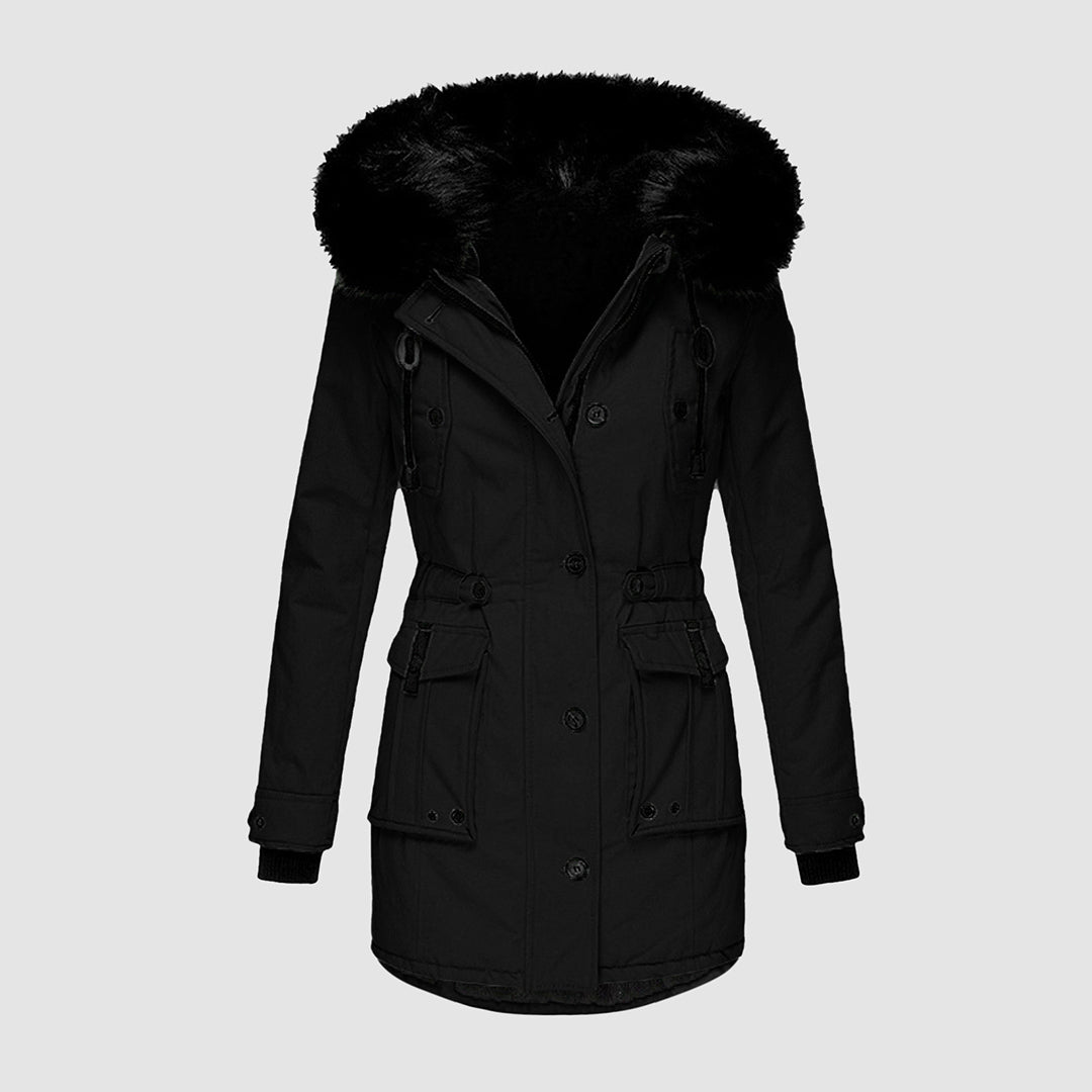 Parka jas - Warme winterjas met capuchon en bontvoering voor dames-Boutique Moda