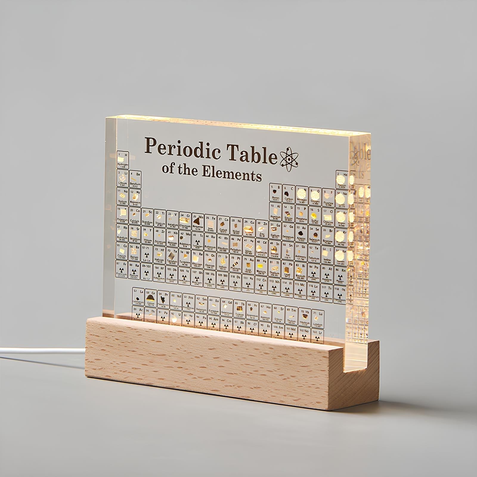 Periodiek systeem der elementen | 83 Elementen | Licht | Periodiek systeem met echte elementen | Home Decor-Boutique Moda