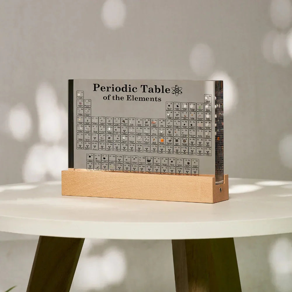 Periodiek systeem der elementen | 83 Elementen | Licht | Periodiek systeem met echte elementen | Home Decor-Boutique Moda