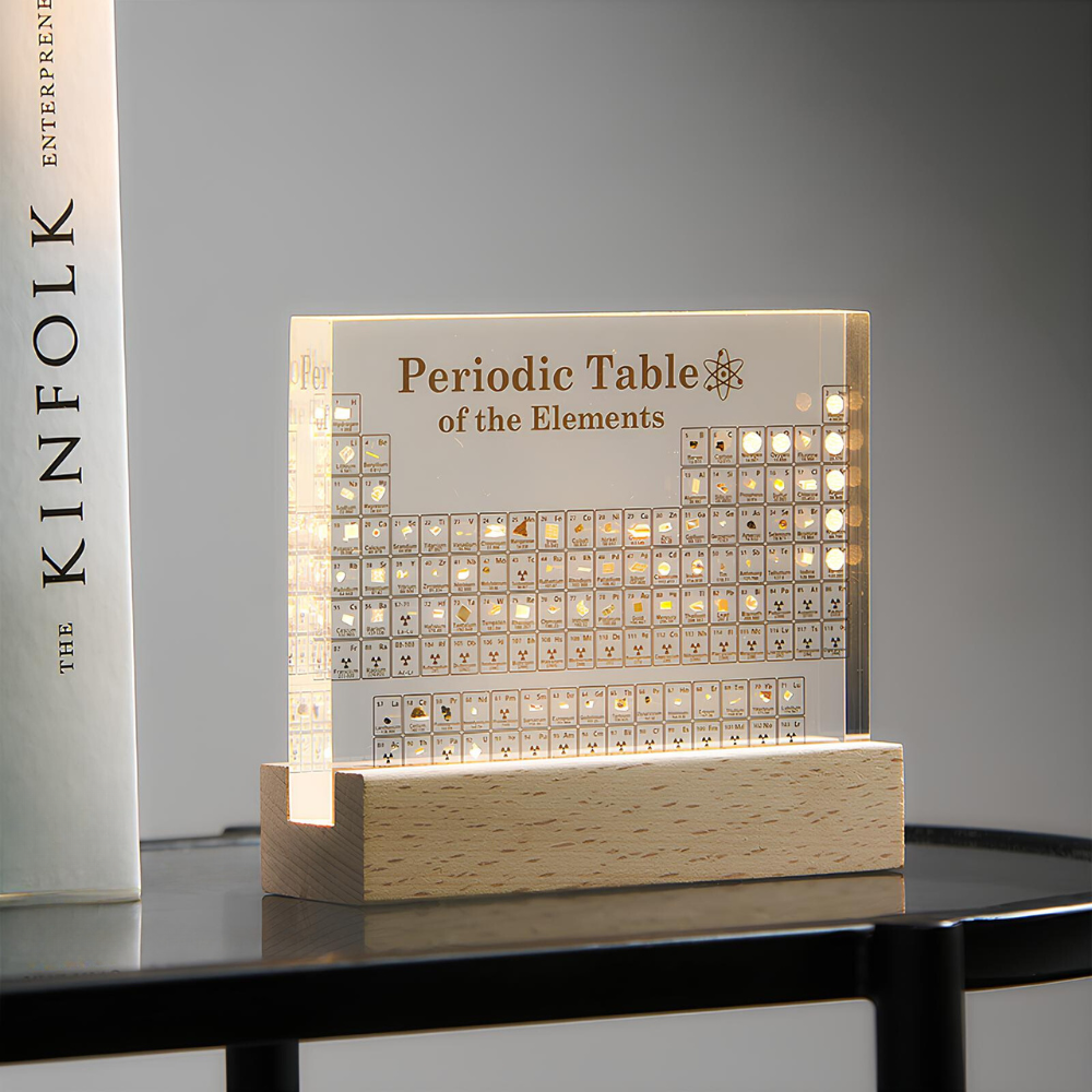 Periodiek systeem der elementen | 83 Elementen | Licht | Periodiek systeem met echte elementen | Home Decor-Boutique Moda