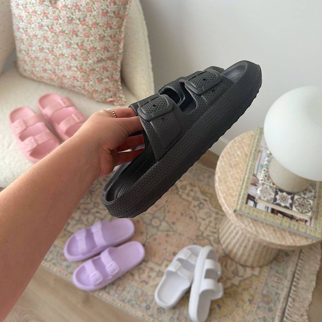 Plateauslippers Dames | EVA Zacht Voetbed | Dubbele Gesp-Boutique Moda