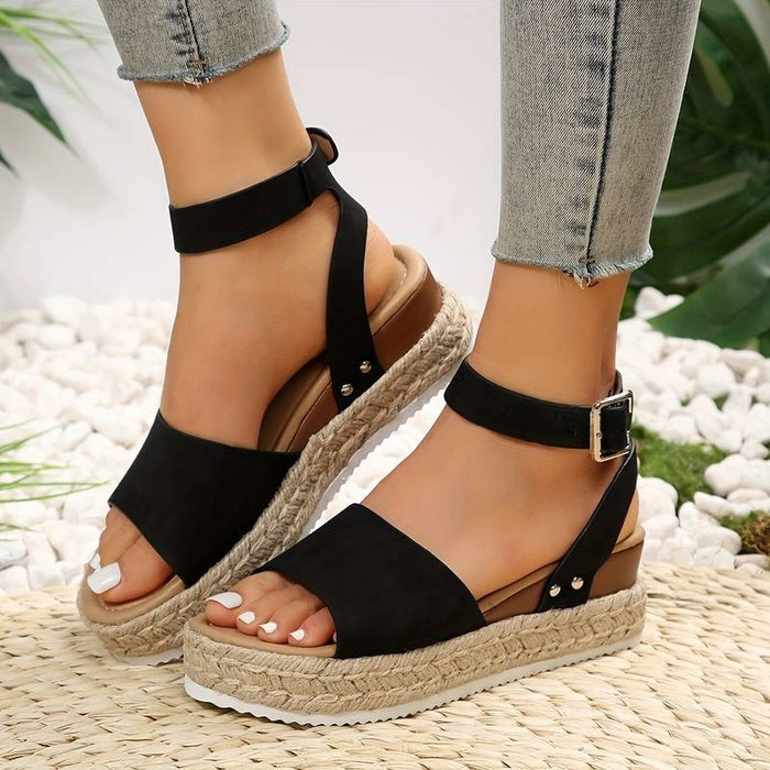 Platform sandalen | Enkelbandje | Boho | Espadrille sandalen | Damessandalen-Boutique Moda