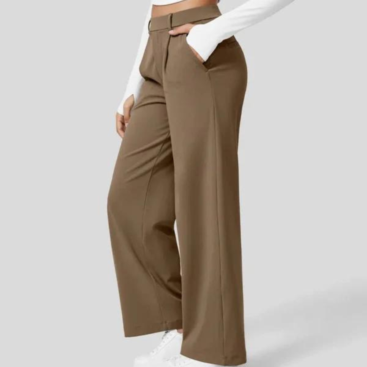 Plissébroek – Hoge taille – Lichtgewicht – Wijde broek – Damesbroek-Boutique Moda