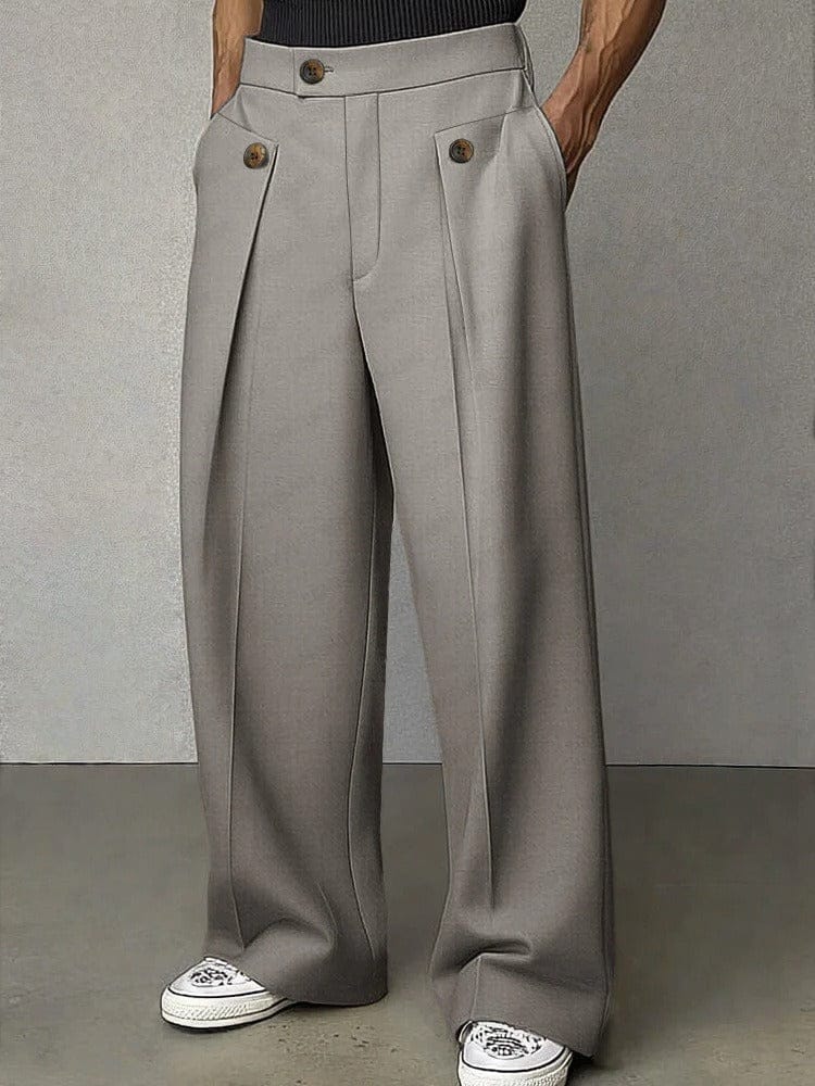 Plissébroek – Losse pasvorm – Business casual – Broek met wijde pijpen – Herenbroek-Boutique Moda