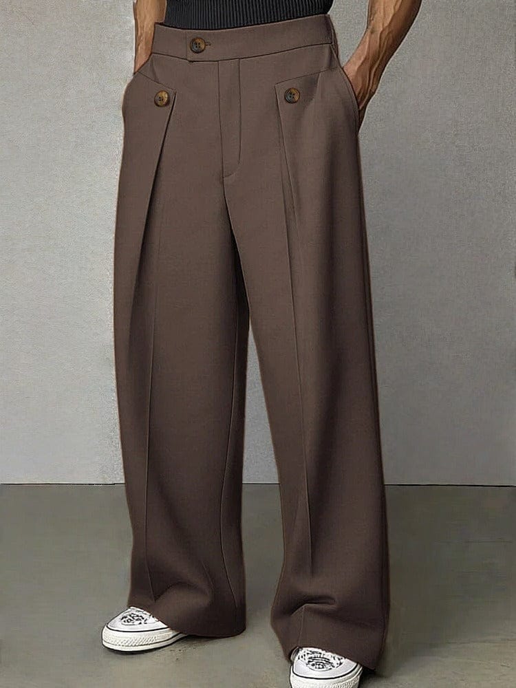 Plissébroek – Losse pasvorm – Business casual – Broek met wijde pijpen – Herenbroek-Boutique Moda