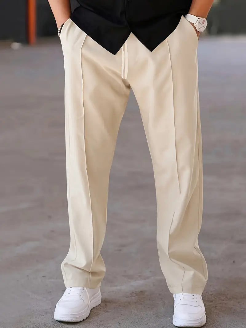 Plooibroek | Trekkoord | Relaxed fit | Smart casual broek | Herenbroek-Boutique Moda