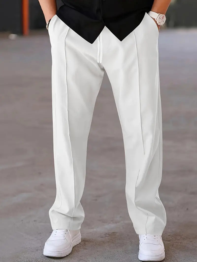 Plooibroek | Trekkoord | Relaxed fit | Smart casual broek | Herenbroek-Boutique Moda