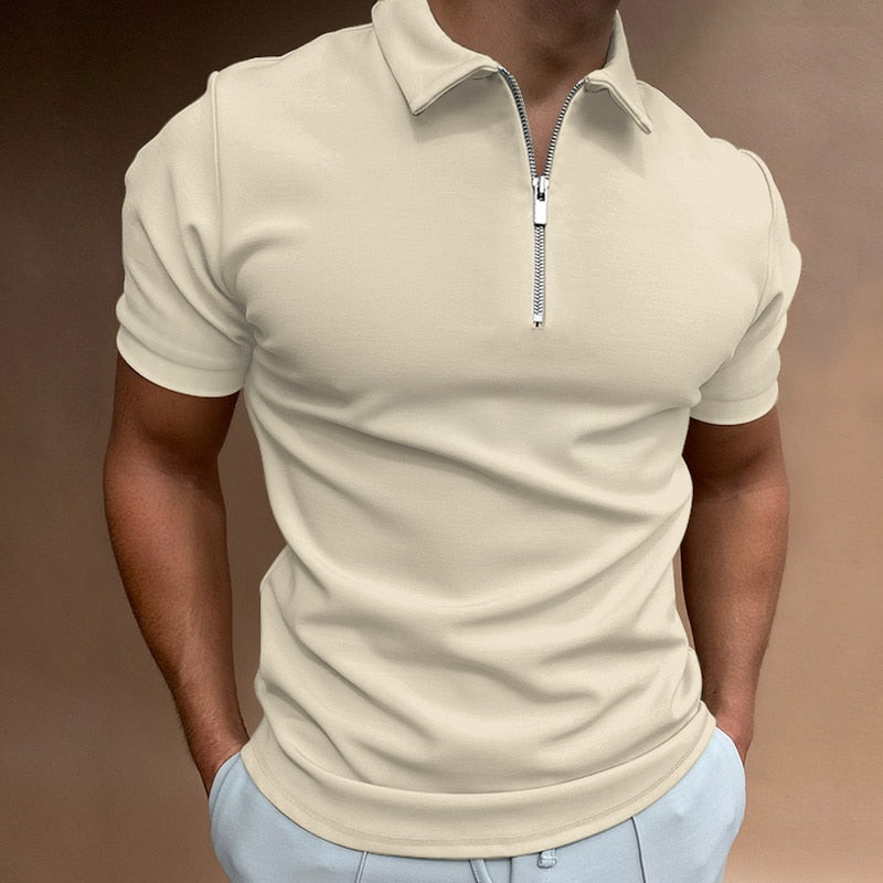 Polo T-shirt | Half-ritssluiting | Kraag | Kwart-ritssluiting T-shirt | Polo shirt voor mannen-Boutique Moda