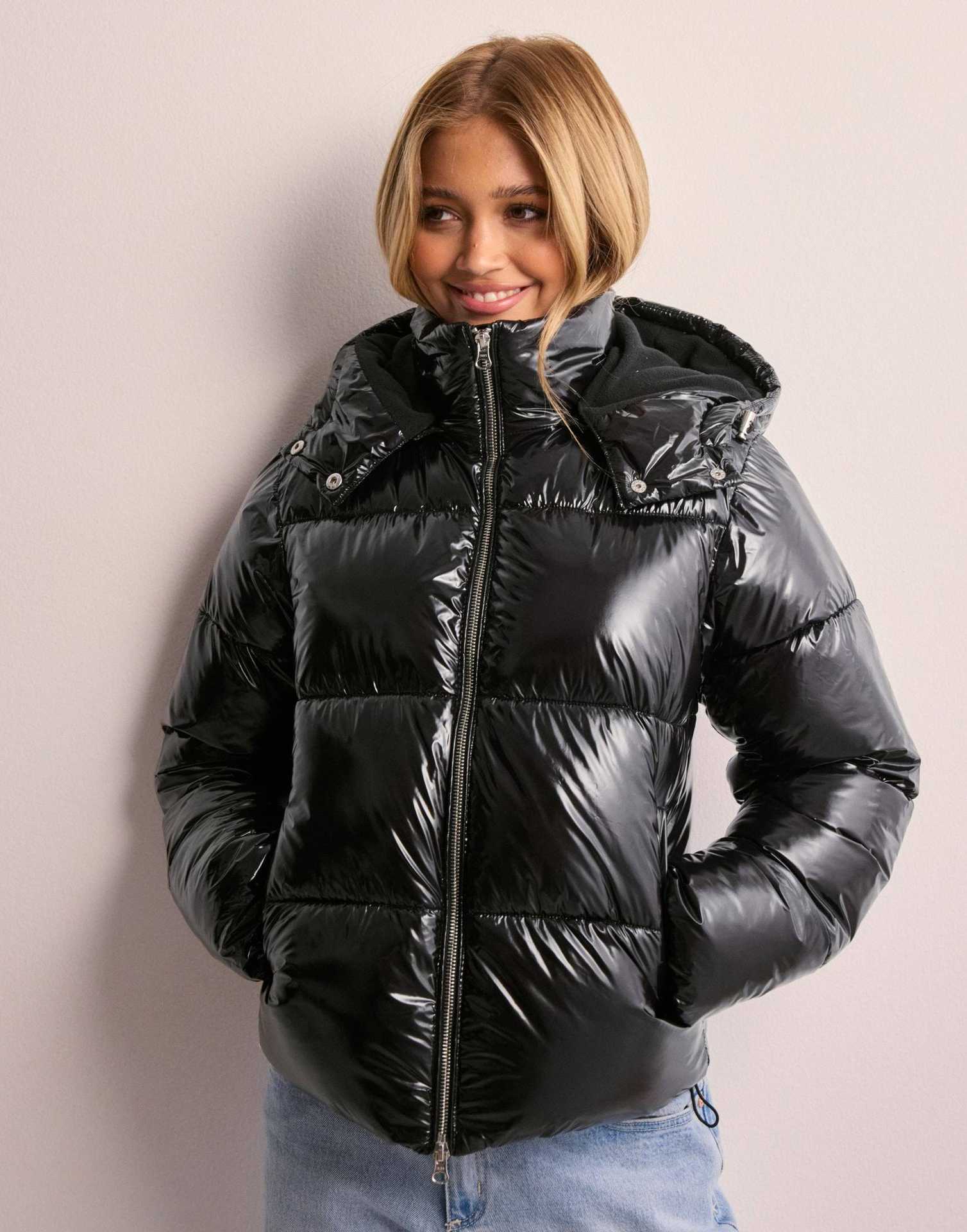 Pufferjas | Glanzend | Met capuchon | Winterjas | Damesjas-Boutique Moda