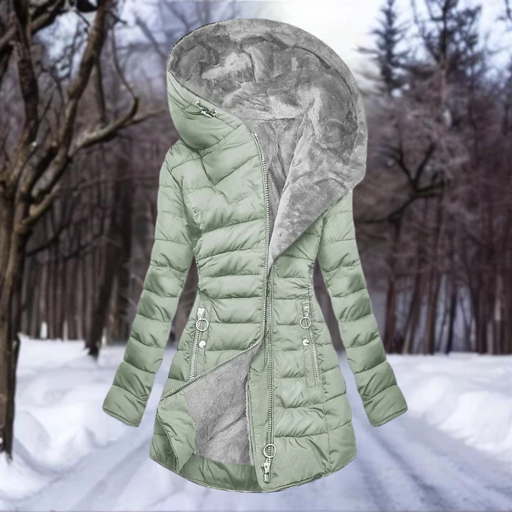 Pufferjas - capuchon - fleece gevoerd - donsjack - winterjassen en jacks voor dames-Boutique Moda