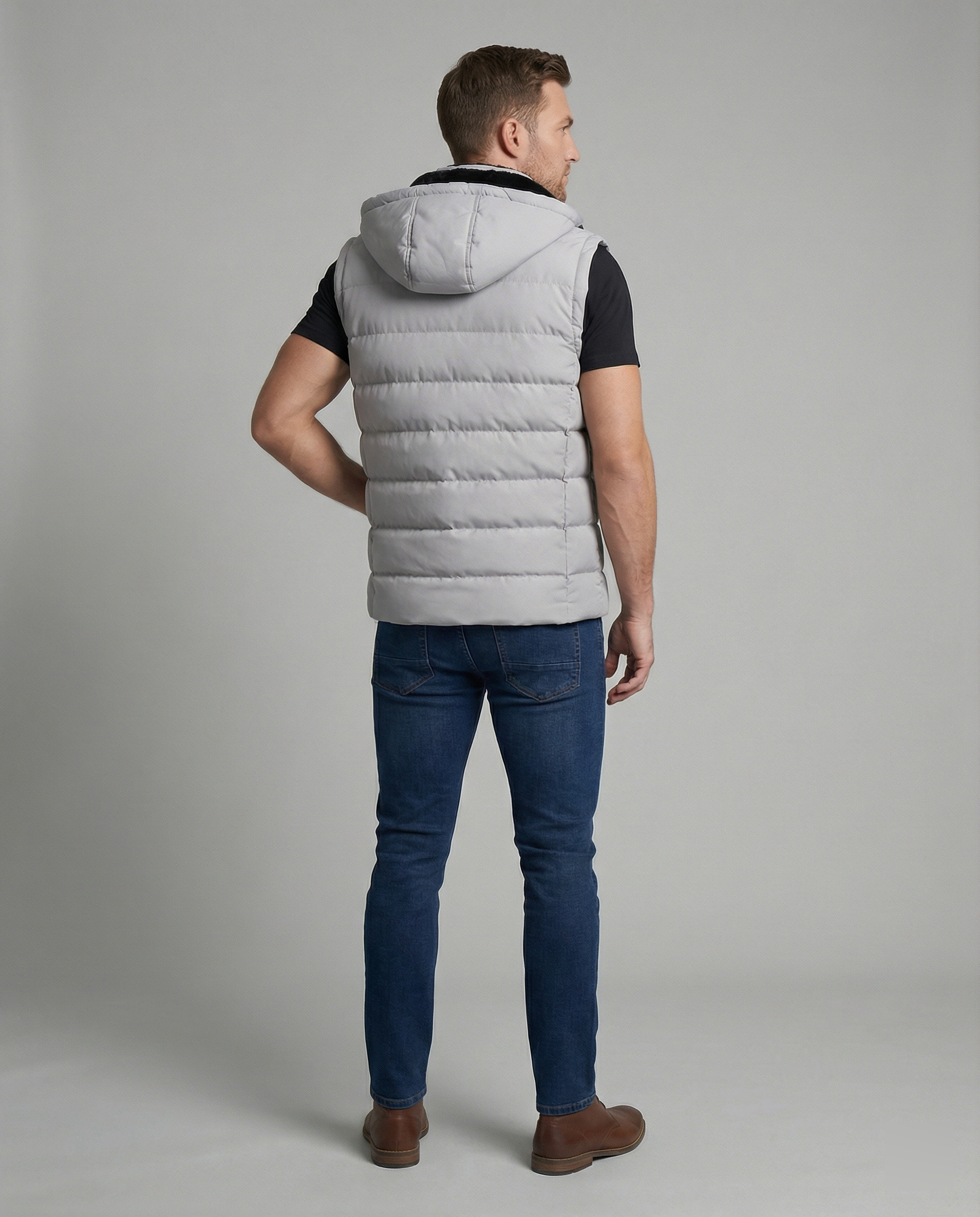 Puffervest - Met capuchon - Met rits - Bodywarmer - Herenvest-Boutique Moda