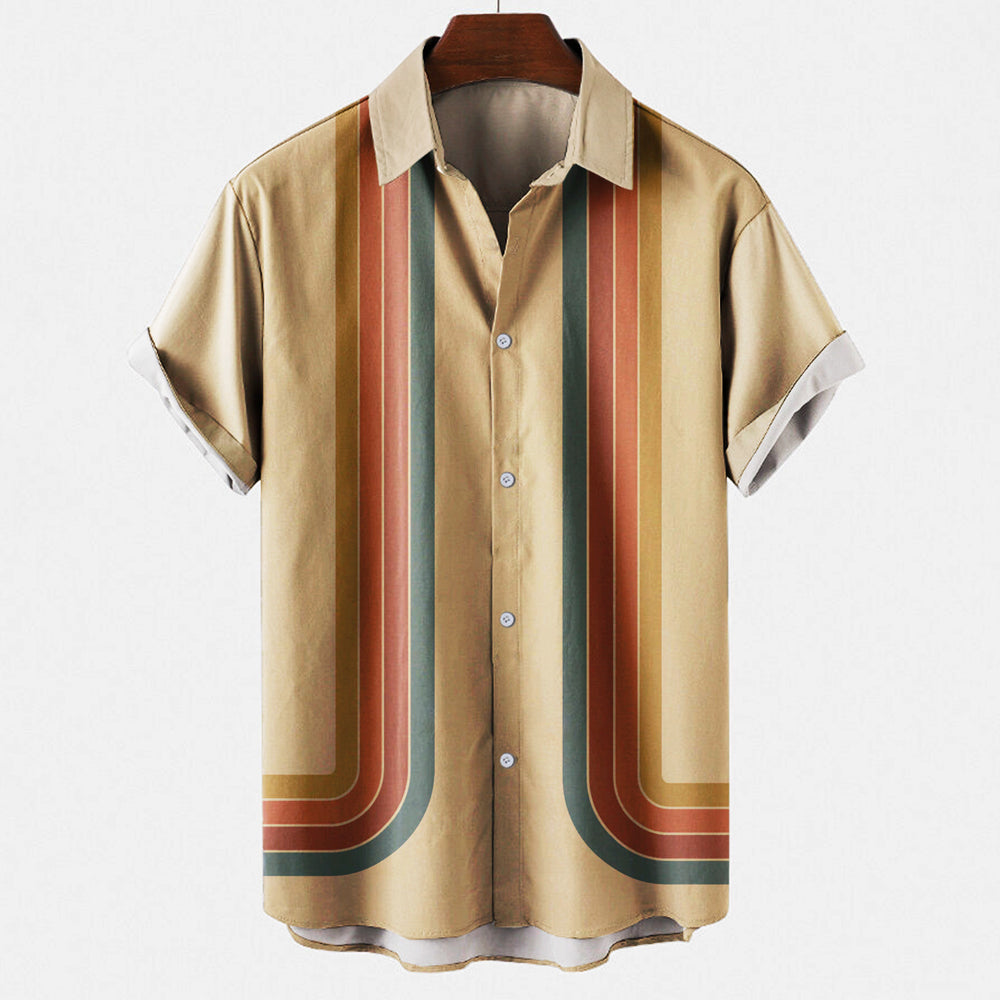 Retro shirt | Met kraag | Met knopen | Shirt met korte mouwen | Zomershirt voor mannen-Boutique Moda