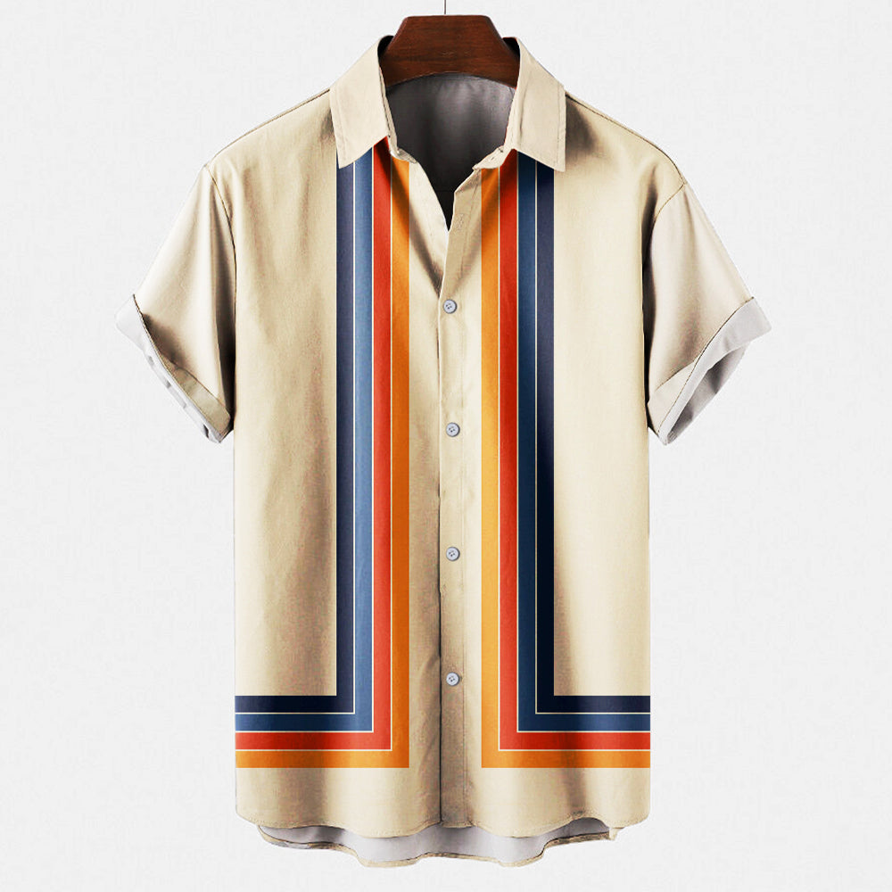 Retro shirt | Met kraag | Met knopen | Shirt met korte mouwen | Zomershirt voor mannen-Boutique Moda